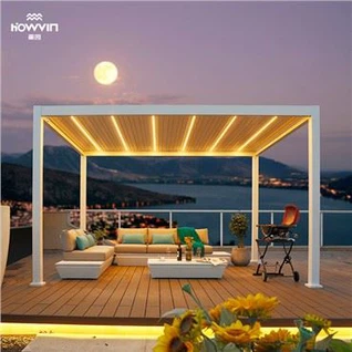 Hlau Pergola Nrog Slatted Ru